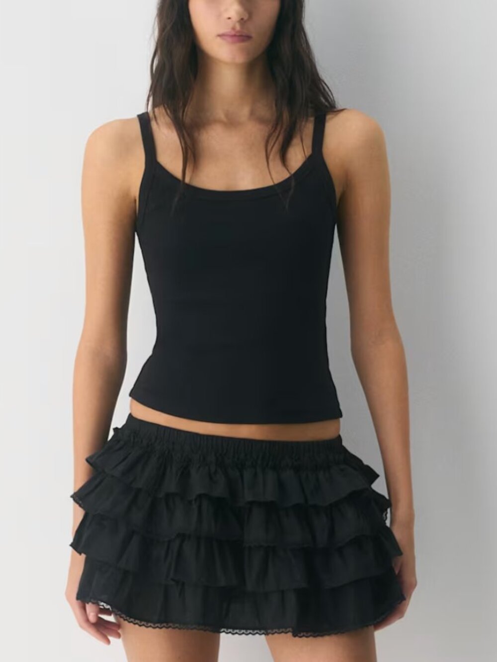 Aritzia Black Theo Poplin Skort